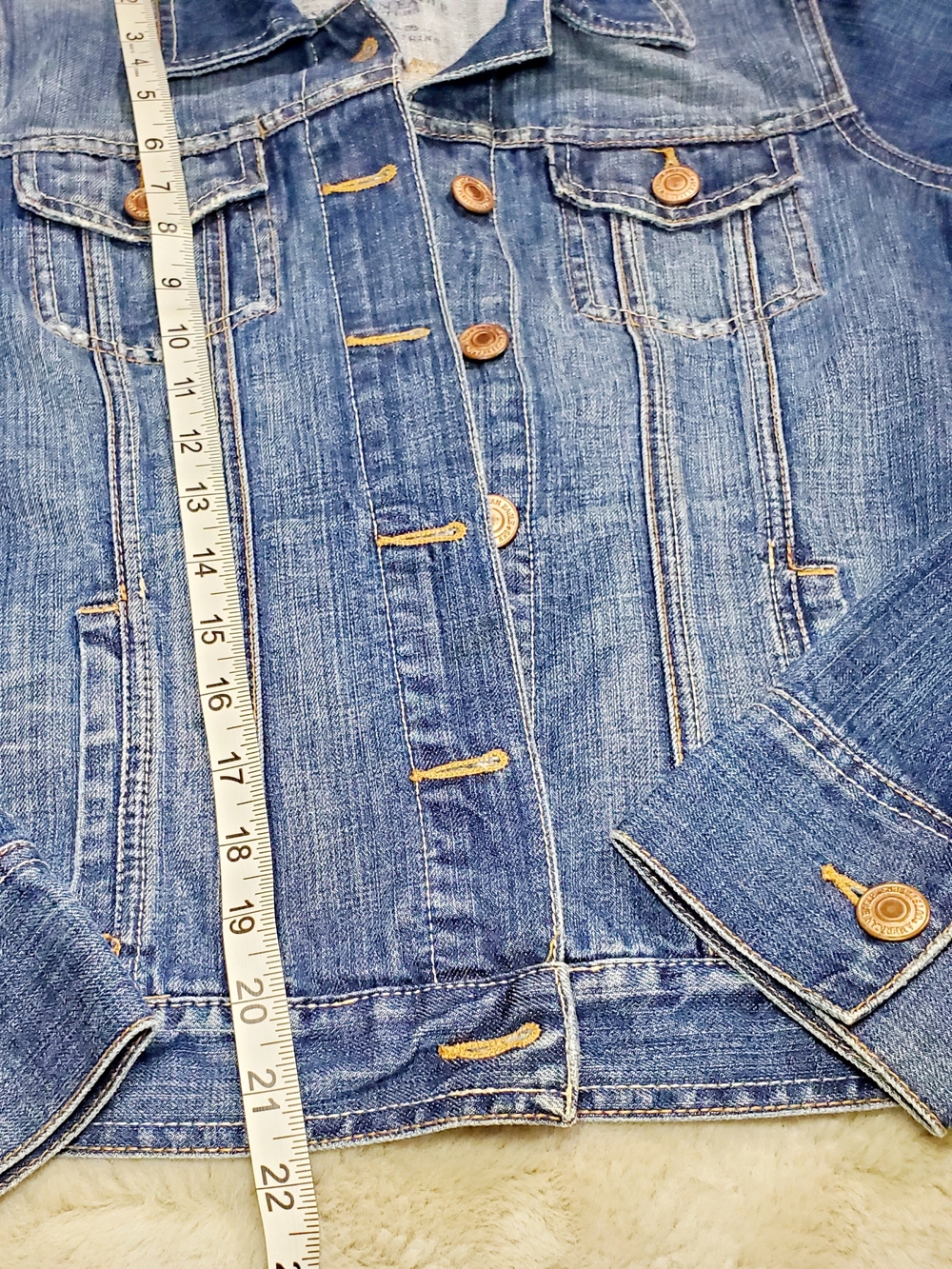 American Eagle Outfitters Vintage-Inspired Denim Jacket 100% Cotton Medium - Picture 10 of 11
